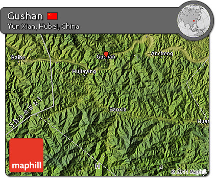 Satellite Map of Gushan
