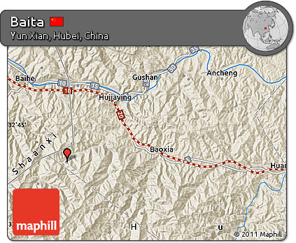 Shaded Relief Map of Baita