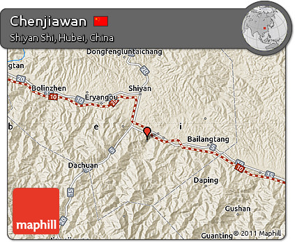 Shaded Relief Map of Chenjiawan