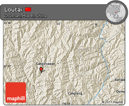Shaded Relief Map of Loutai