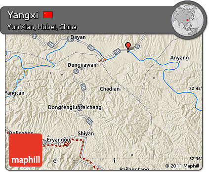 Shaded Relief Map of Yangxi