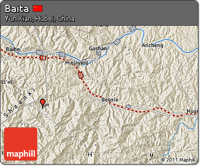 Shaded Relief Map of Baita