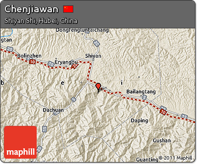 Shaded Relief Map of Chenjiawan