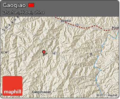 Shaded Relief Map of Gaoqiao