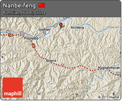 Shaded Relief Map of Nanbeifeng