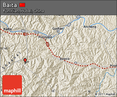 Shaded Relief Map of Baita