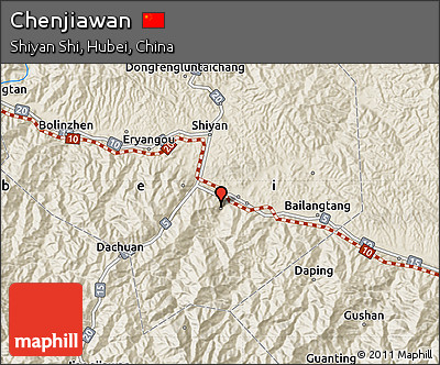 Shaded Relief Map of Chenjiawan