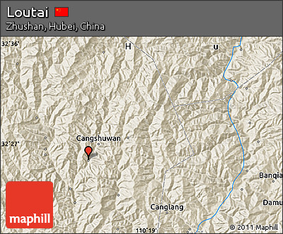 Shaded Relief Map of Loutai