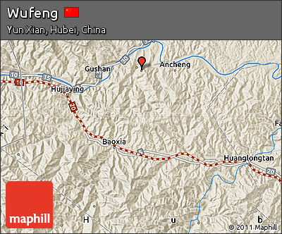 Shaded Relief Map of Wufeng