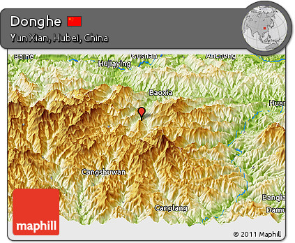 Physical Panoramic Map of Donghe