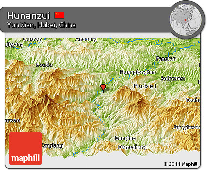 Physical Panoramic Map of Hunanzui