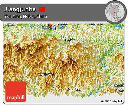 Physical Panoramic Map of Jiangjunhe