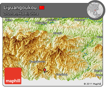 Physical Panoramic Map of Liyuangoukou