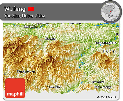Physical Panoramic Map of Wufeng