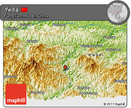 Physical Panoramic Map of Yeda