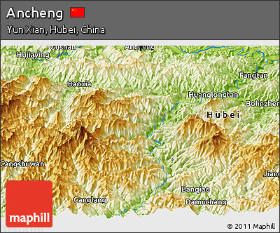 Physical Panoramic Map of Ancheng