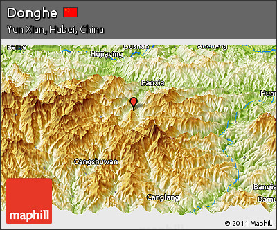 Physical Panoramic Map of Donghe
