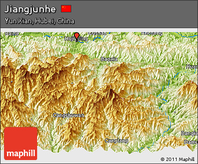 Physical Panoramic Map of Jiangjunhe