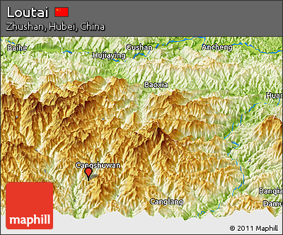 Physical Panoramic Map of Loutai