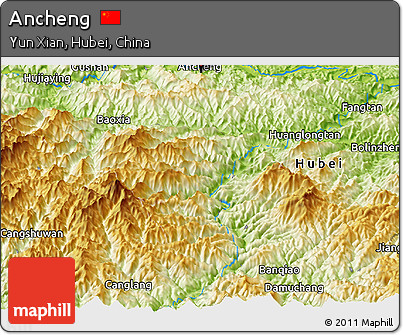 Physical Panoramic Map of Ancheng