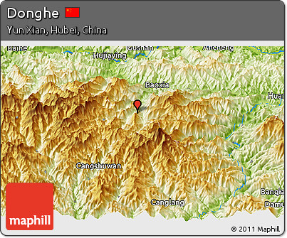 Physical Panoramic Map of Donghe