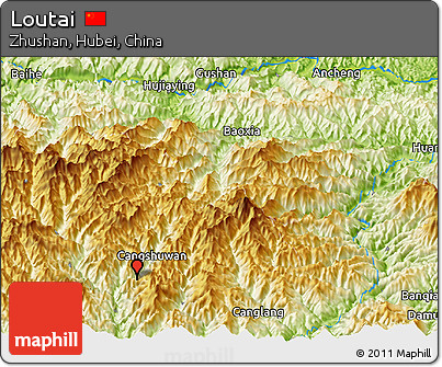 Physical Panoramic Map of Loutai