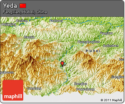 Physical Panoramic Map of Yeda