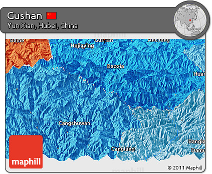 Political Panoramic Map of Gushan