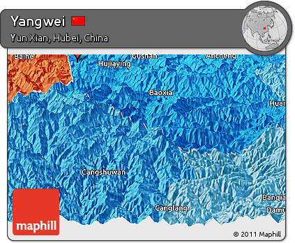 Political Panoramic Map of Yangwei