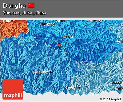 Political Panoramic Map of Donghe