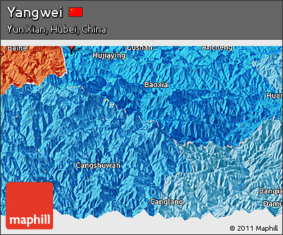 Political Panoramic Map of Yangwei