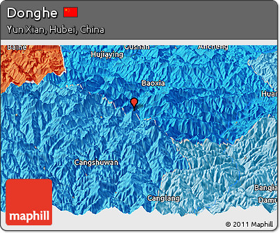 Political Panoramic Map of Donghe