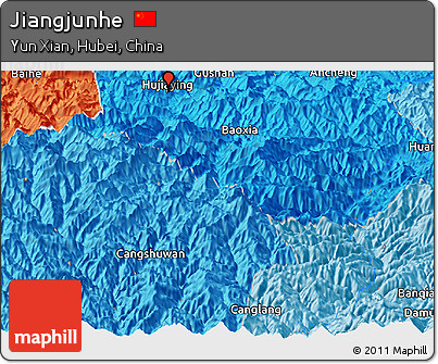 Political Panoramic Map of Jiangjunhe