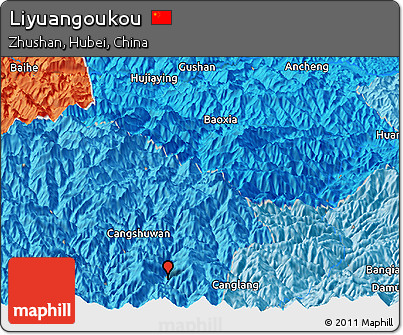 Political Panoramic Map of Liyuangoukou