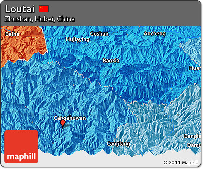 Political Panoramic Map of Loutai