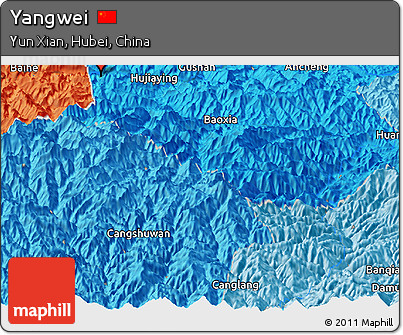 Political Panoramic Map of Yangwei