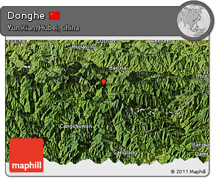 Satellite Panoramic Map of Donghe