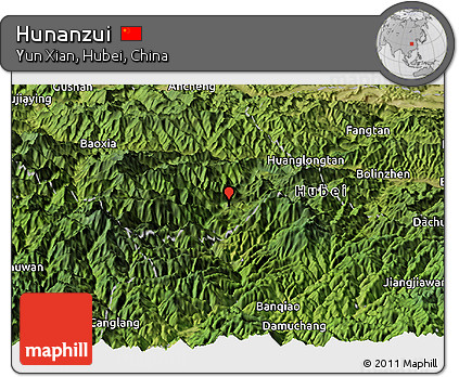 Satellite Panoramic Map of Hunanzui