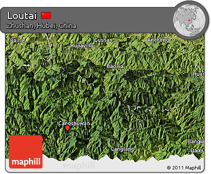 Satellite Panoramic Map of Loutai