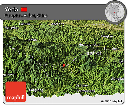 Satellite Panoramic Map of Yeda