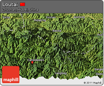 Satellite Panoramic Map of Loutai