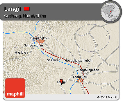 Shaded Relief 3D Map of Lengji