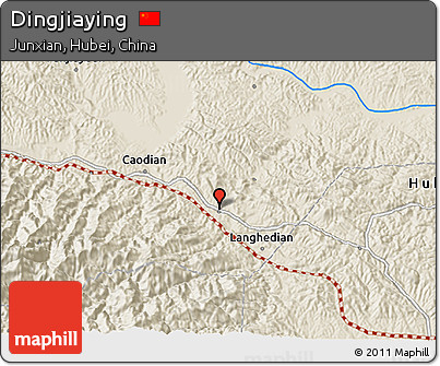 Shaded Relief 3D Map of Dingjiaying