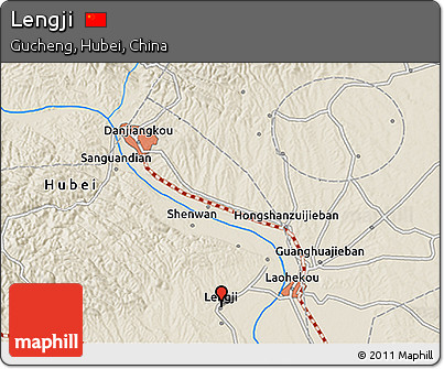 Shaded Relief 3D Map of Lengji