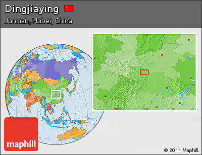 Political Location Map of Dingjiaying