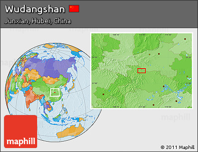 Political Location Map of Wudangshan