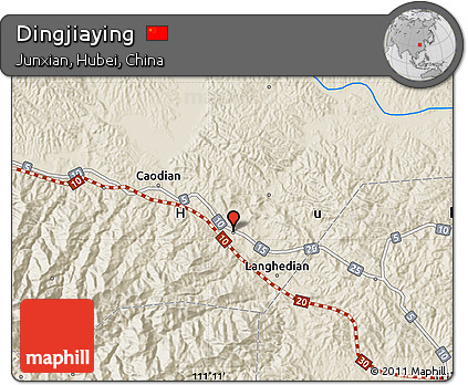Shaded Relief Map of Dingjiaying