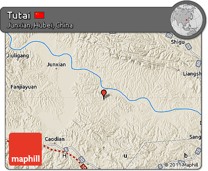 Shaded Relief Map of Tutai