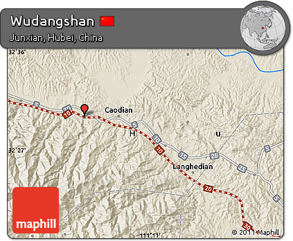 Shaded Relief Map of Wudangshan
