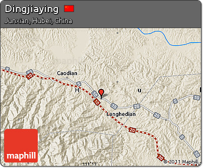 Shaded Relief Map of Dingjiaying